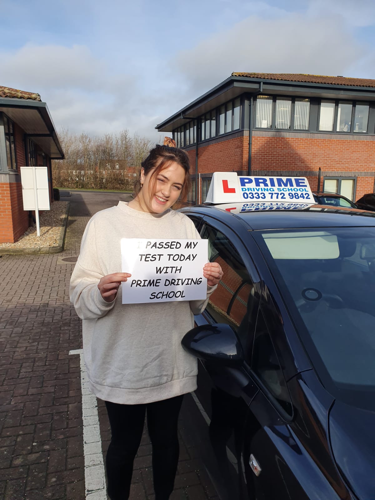 Gus passes her driving test in Bognor Regis